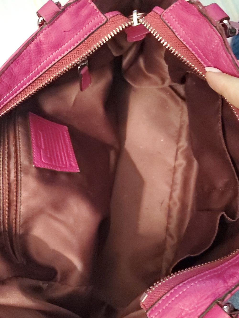 COACH Hot Pink Pebbled Leather Tote - Picture 7 of 7